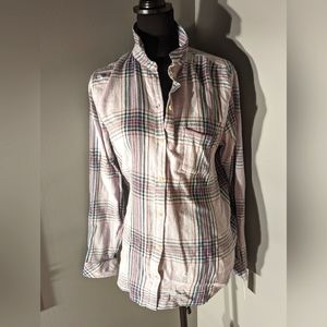 Sonoma Lilac Plaid Everyday Shirt Button Down, Medium